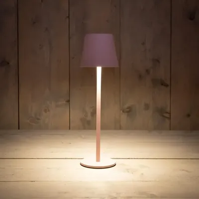 Draadloze tafellamp warm wit dimbaar LED inclusief USB kabel 36.5x11.5cm mat roze Anna's Collection - Annas collection