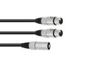 OMNITRONIC Adaptercable XLR(M)/2xXLR(F) 0.5m bk - thumbnail