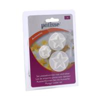 Patisse Uitsteekvormen Blad met Uitdrukker 3-delig Wit - thumbnail