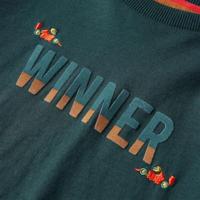 Kindershirt met lange mouwen winner-print 104 donkergroen - thumbnail