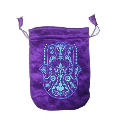 Fluwelen Tas - Hand Fatima - Paars