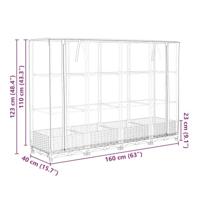 Plantenbak verhoogd met kashoes 160x40x123 cm rattanlook - thumbnail