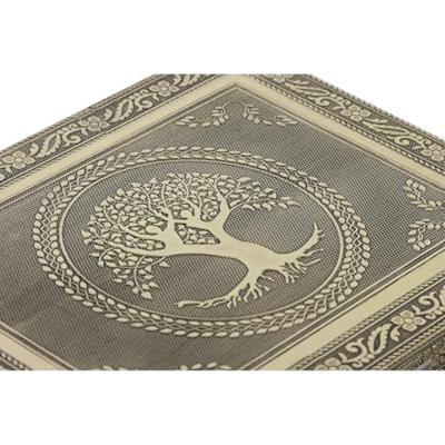 Doos-Juwelenkistje Home ESPRIT Wit Champagne Hout Aluminium 22,5 x 17,5 x 7,6 cm