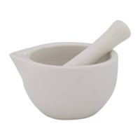 Vijzel porselein wit 10x6 cm - thumbnail