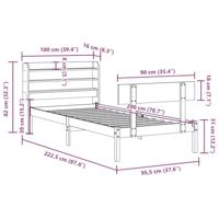 Bedframe zonder matras massief grenenhout 90x200 cm - thumbnail