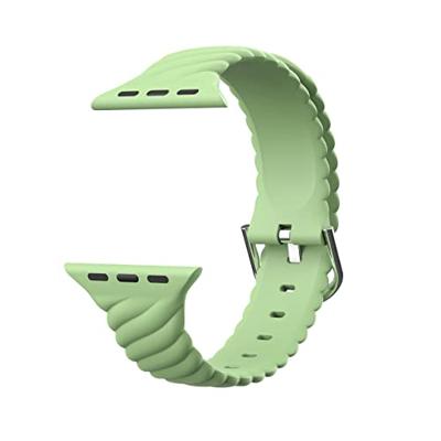 Siliconen 'Twist' bandje - Groen - Geschikt voor Apple Watch 44mm / 45mm / 46mm / 49mm