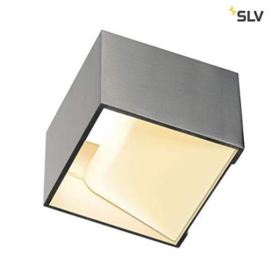 SLV WandlampLogs Up - Down vierkant metaalgrijs - 1000640 - thumbnail