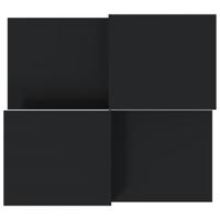 Salontafels 2 st bewerkt hout zwart - thumbnail