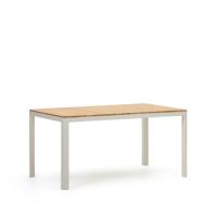 Kave Home Tuintafel 'Bona' Teakhout, 163 x 90cm, kleur Naturel/Wit - thumbnail