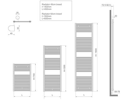 Radiator Wiesbaden Elara 181,7x45 cm Midden-Onder Aansluiting Wit (830 Watt) Radiator Wiesbaden Elara 181,7x45 cm Midden-Onder Aansluiting Wit (830 Watt)