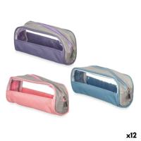 Schoolpennenzak Pincello Blauw Paars Roze Transparant 23 x 5,5 x 8 cm (12 Stuks) - thumbnail