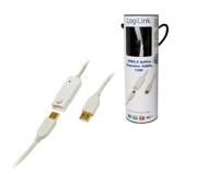 LogiLink UA0092 USB-kabel USB 2.0 USB-A stekker, USB-A bus 12.00 m Wit Vergulde steekcontacten, UL gecertificeerd - thumbnail