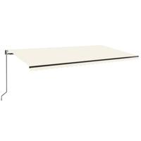 vidaXL Luifel automatisch met LED en windsensor 600x350 cm crèmekleur - thumbnail