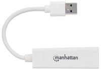 Manhattan USB 3.0 naar Gigabit Ethernet-adapter 10/100/1000 Mbit/s Gigabit Ethernet USB 3.0 wit 506847 - thumbnail