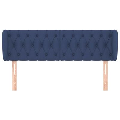 Hoofdbord met randen 147x23x78/88 cm stof blauw