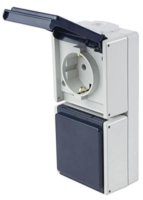 AS Schwabe 62462 Stopcontact (opbouw) IP54 Grijs
