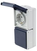 AS Schwabe 62462 Stopcontact (opbouw) IP54 Grijs - thumbnail