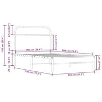 Bedframe zonder matras bewerkt hout gerookt eiken 100x190 cm - thumbnail