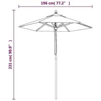 VidaXL Parasol met houten paal 196x231 cm antracietkleurig - thumbnail