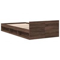 Bedframe met lade bewerkt hout bruin eikenkleurig 90x190 cm - thumbnail