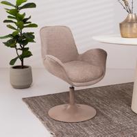 WOOOD Verstelbare Eetkamerstoel 'Marten' Geweven stof, kleur Zand - thumbnail