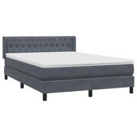 Boxspring met matras fluweel donkergrijs 140x210 cm - thumbnail