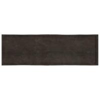 Tafelblad natuurlijke rand 200x60x6 cm eikenhout donkergrijs - thumbnail