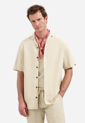No- Excess Shirt Short Sleeve Jacquard Uni 31460333 Overhemd 045 Desert