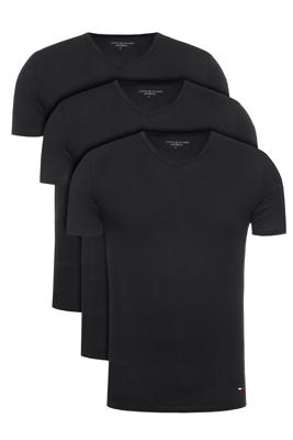 Tommy Hilfiger T-shirts V-hals stretch 3-pack zwart