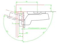 Potscharnier Sensys 8645, Basis -4mm, TB 55, Fix - thumbnail