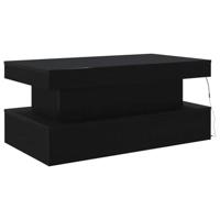 Salontafel met LED-verlichting 90x50x40 cm zwart eiken - thumbnail