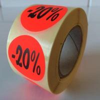 Etiket fluor rood 27mm -20% 500/rol - thumbnail