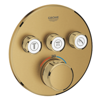 Grohe Inbouwkraan Grohtherm Smart Control Thermostaatkraan met 3-weg Omstelling Cool Sunrise Geborsteld - thumbnail