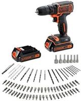 BLACK & DECKER BDCDC18BAFC - Boormachine - Li-ion 2x18 V batterij + 80 accessoires - Oranje - thumbnail