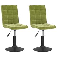 Eetkamerstoelen draaibaar 2 st fluweel lichtgroen - thumbnail