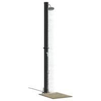 VidaXL Buitenzonne-douche zwart 217 cm pvc en aluminium - thumbnail