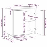Dressoir met plank Grijs Sonoma 71 x 34,5 x 75 cm Bewerkt hout - thumbnail