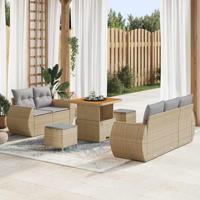 Tuinbankenset 8 pcs Beige poly rattan - thumbnail