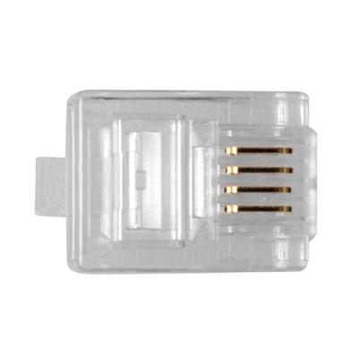 ACT TD104 RJ11 (6P/4C) Modulaire Connector | Platte Kabel - 25 stuks