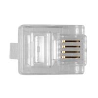ACT TD104 RJ11 (6P/4C) Modulaire Connector | Platte Kabel - 25 stuks - thumbnail