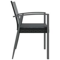 Tuinstoelen 6 st met kussens 56,5x57x83 cm poly rattan zwart - thumbnail