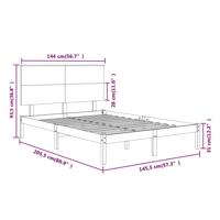 Bedframe zonder matras massief grenenhout wit 140x200 cm - thumbnail