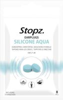 Stopz oordoppen Silicone Aqua, waterbestendig, blauw, blister van 8 stuks - thumbnail