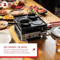 Solis 7910 Tafelgrill Raclette Gourmet voor 4 Personen Zwart/RVS - thumbnail