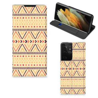 Samsung Galaxy S21 Ultra | Hoesje met Magneet | Aztec Yellow