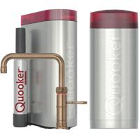 Quooker Classic Fusion Square Keukenkraan Set - Kokend Warm- en Koud Water - Messing Patina - Inclusief COMBI Reservoir & CUBE - Direct Gekoeld Bruisend Water - thumbnail