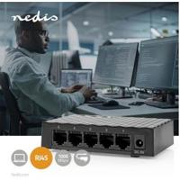 Nedis Netwerk-Switch | Bekabelde snelheid: Gigabit | Aantal ethernetpoorten: 5 - NSWH5P110BK - thumbnail