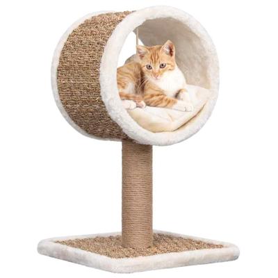 VidaXL Kattenmeubel met tunnel en speeltje 56 cm zeegras VidaXL Kattenmeubel met tunnel en speeltje 56 cm zeegras