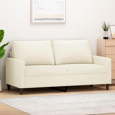 Tweezitsbank 140 cm fluweel crèmekleurig