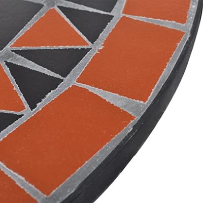 Bistrotafel 60 cm mozaek terracottakleur en wit